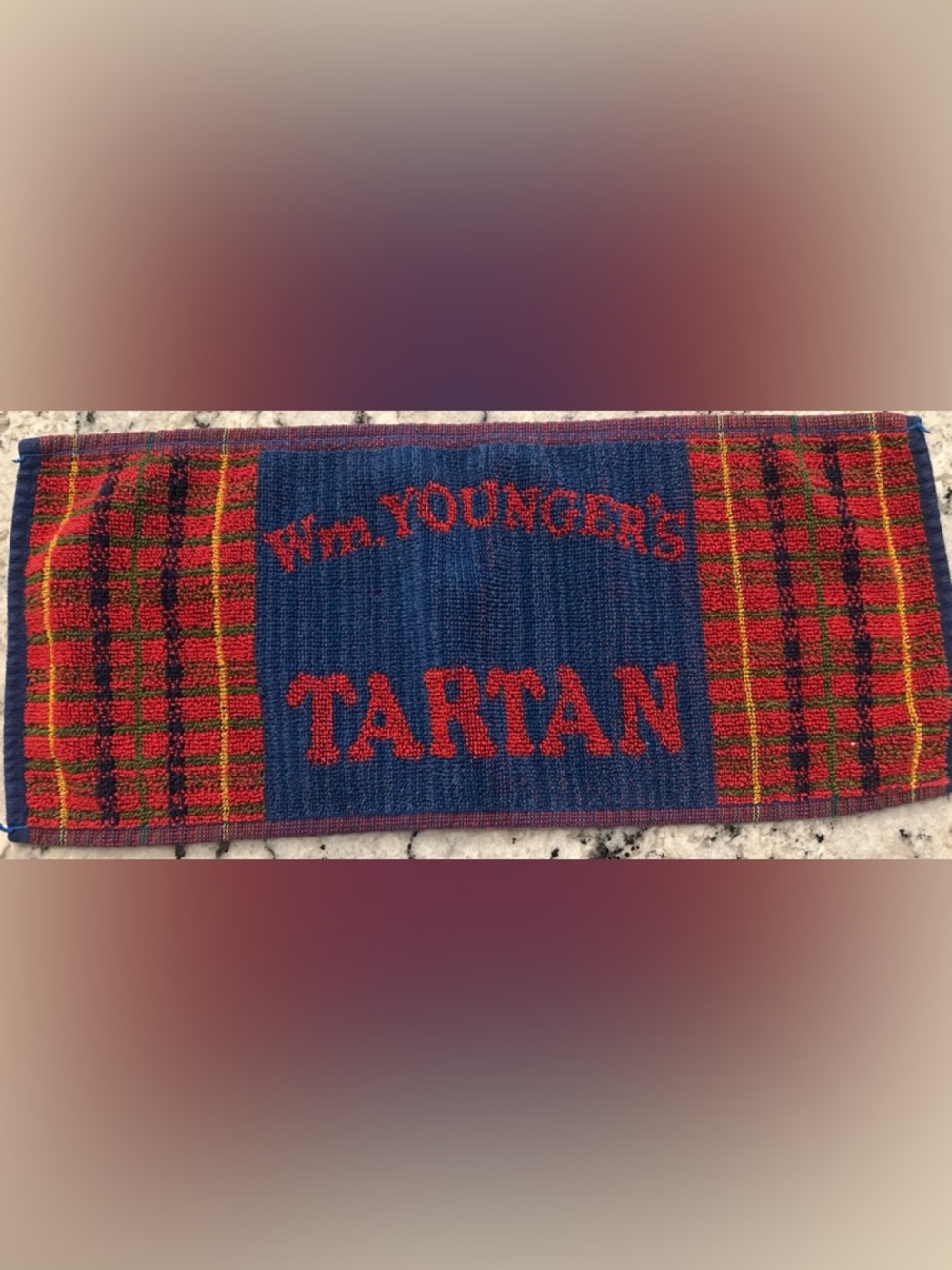 Vintage Wm Younger’s Tartan Bar Towel